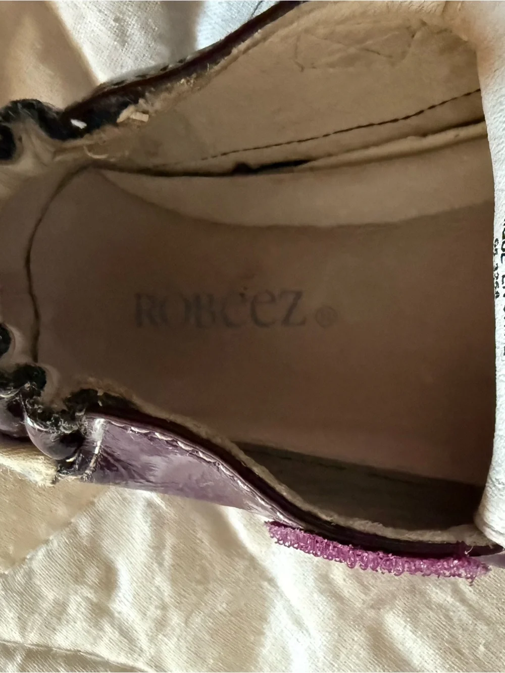 Robeez Shiny Purple Patent Mary Jane Shoes with Tulle Accent
